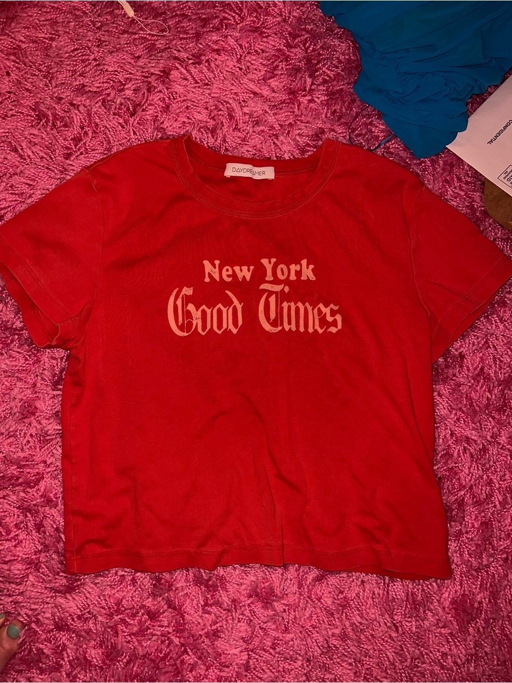 Daydreamer Red Graphic Baby Tee